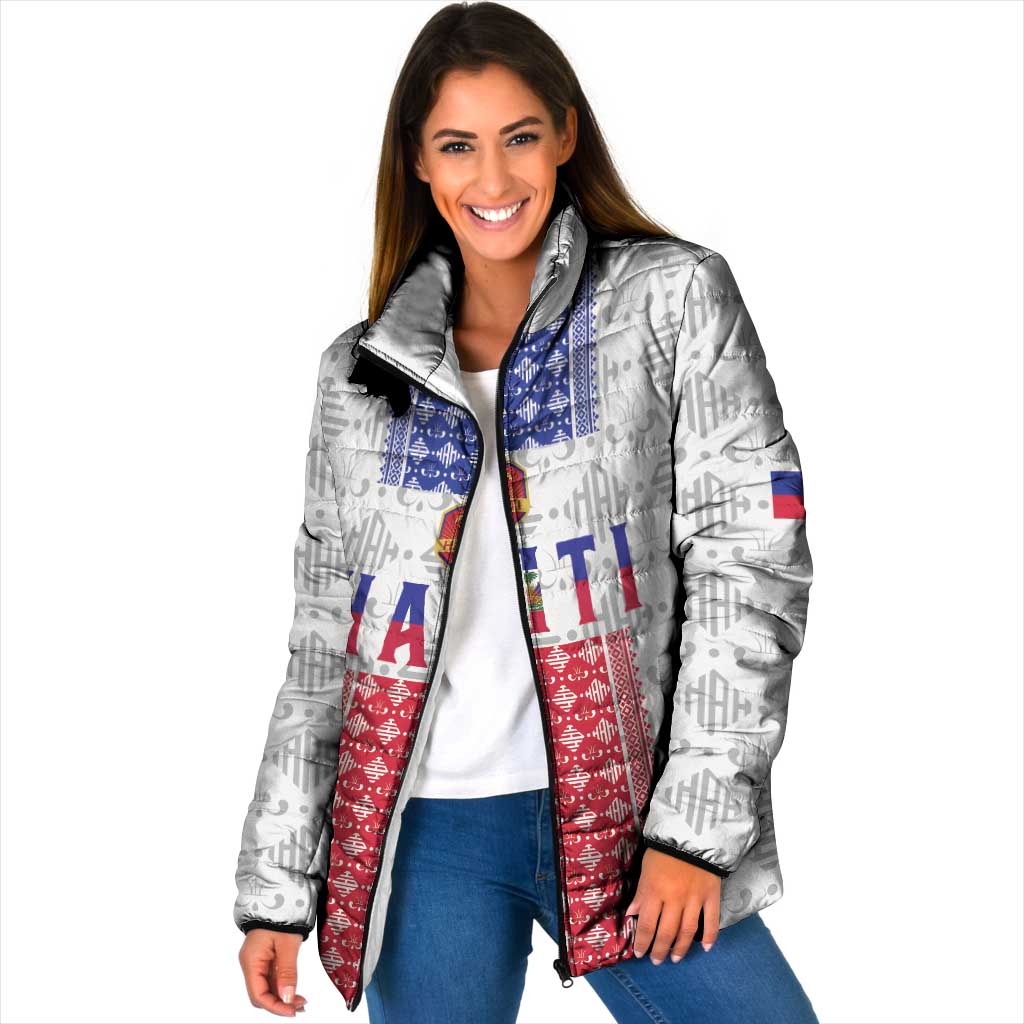 Custom Haiti Football Padded Jacket National Flag Design - Wonder Print Shop