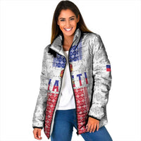 Custom Haiti Football Padded Jacket National Flag Design - Wonder Print Shop