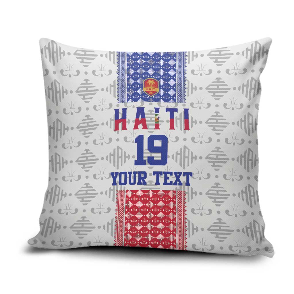 Custom Haiti Football Pillow Cover National Flag Design - Wonder Print Shop