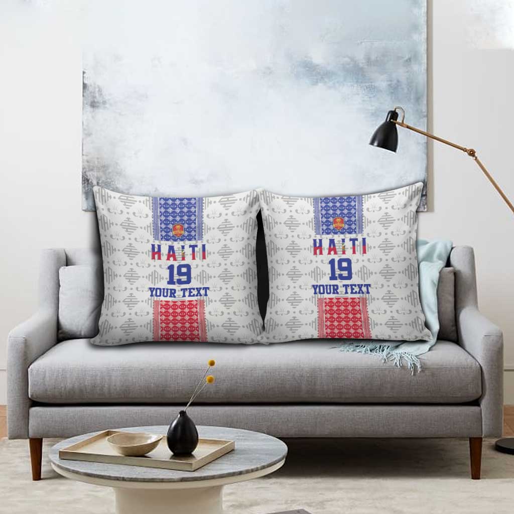Custom Haiti Football Pillow Cover National Flag Design - Wonder Print Shop