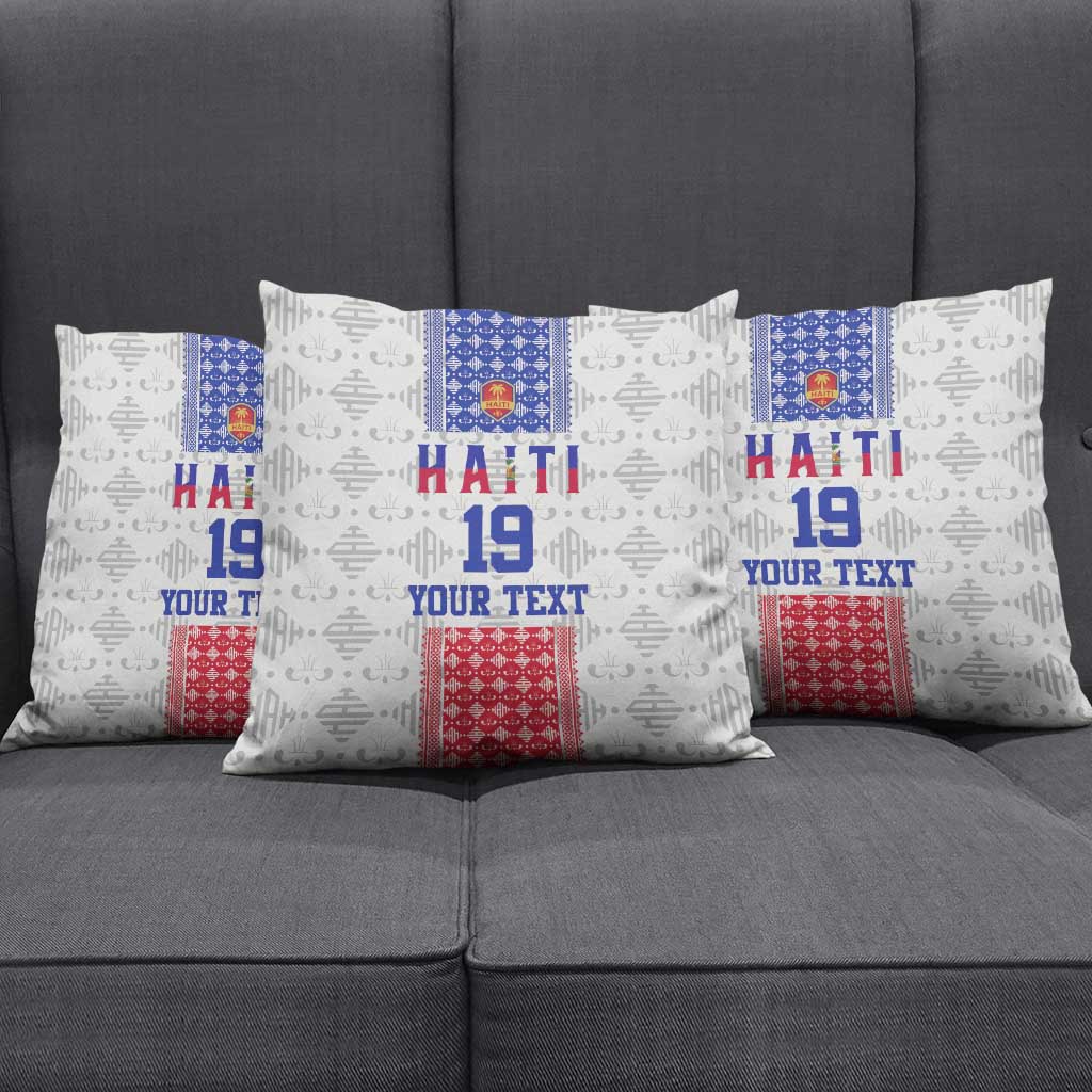 Custom Haiti Football Pillow Cover National Flag Design - Wonder Print Shop