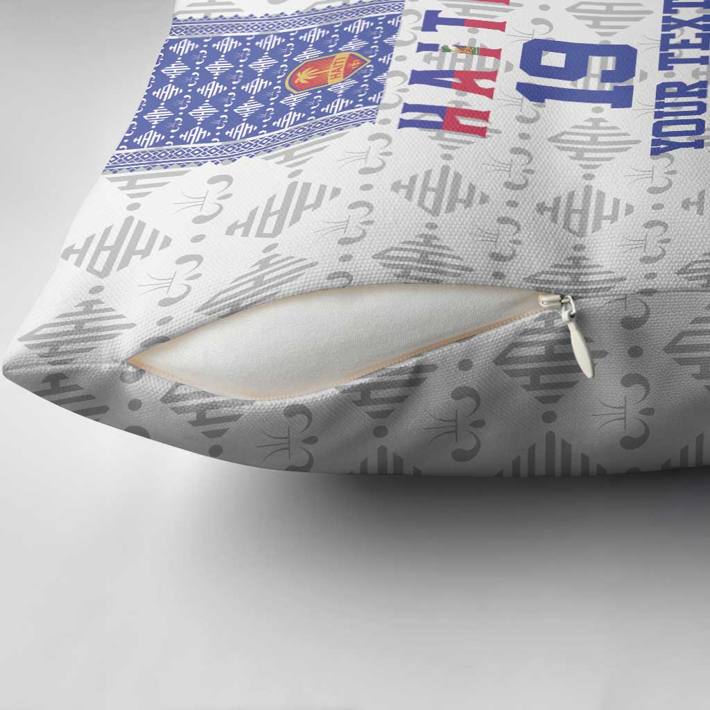 Custom Haiti Football Pillow Cover National Flag Design - Wonder Print Shop