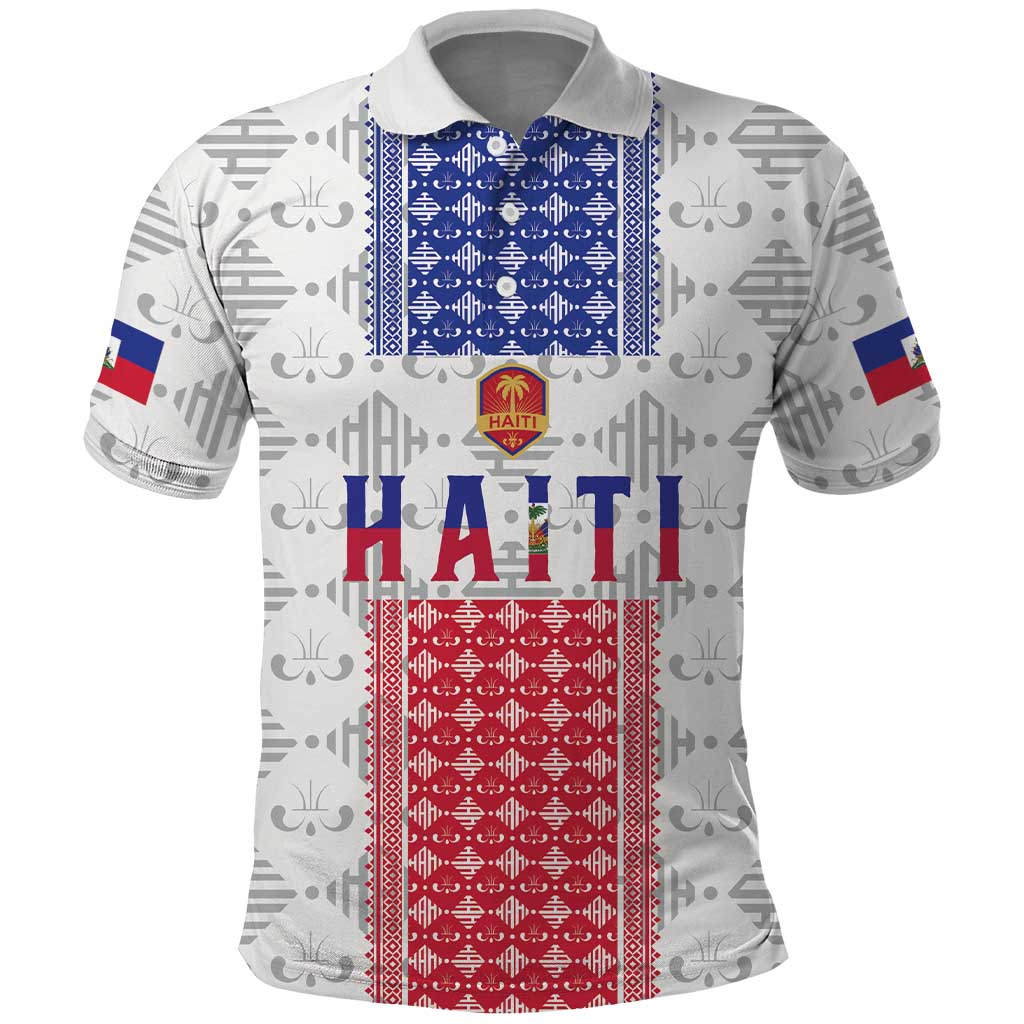 Custom Haiti Football Polo Shirt National Flag Design - Wonder Print Shop