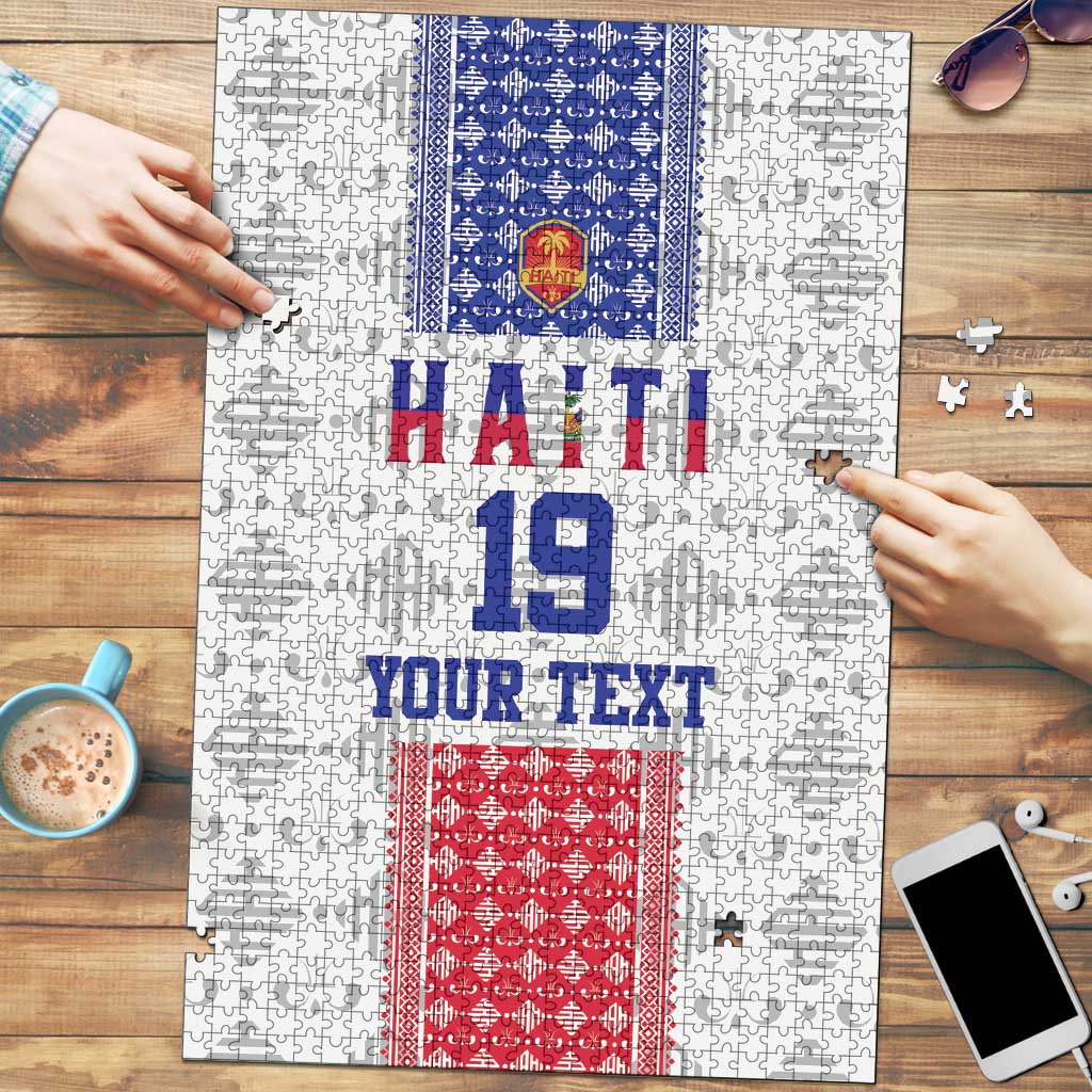 Custom Haiti Football Puzzle National Flag Design - Wonder Print Shop