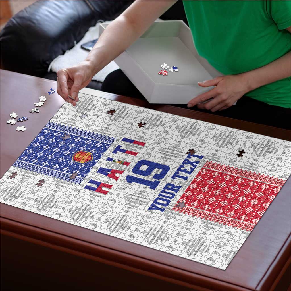 Custom Haiti Football Puzzle National Flag Design - Wonder Print Shop