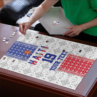 Custom Haiti Football Puzzle National Flag Design - Wonder Print Shop