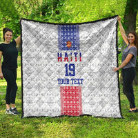 Custom Haiti Football Quilt National Flag Design - Wonder Print Shop