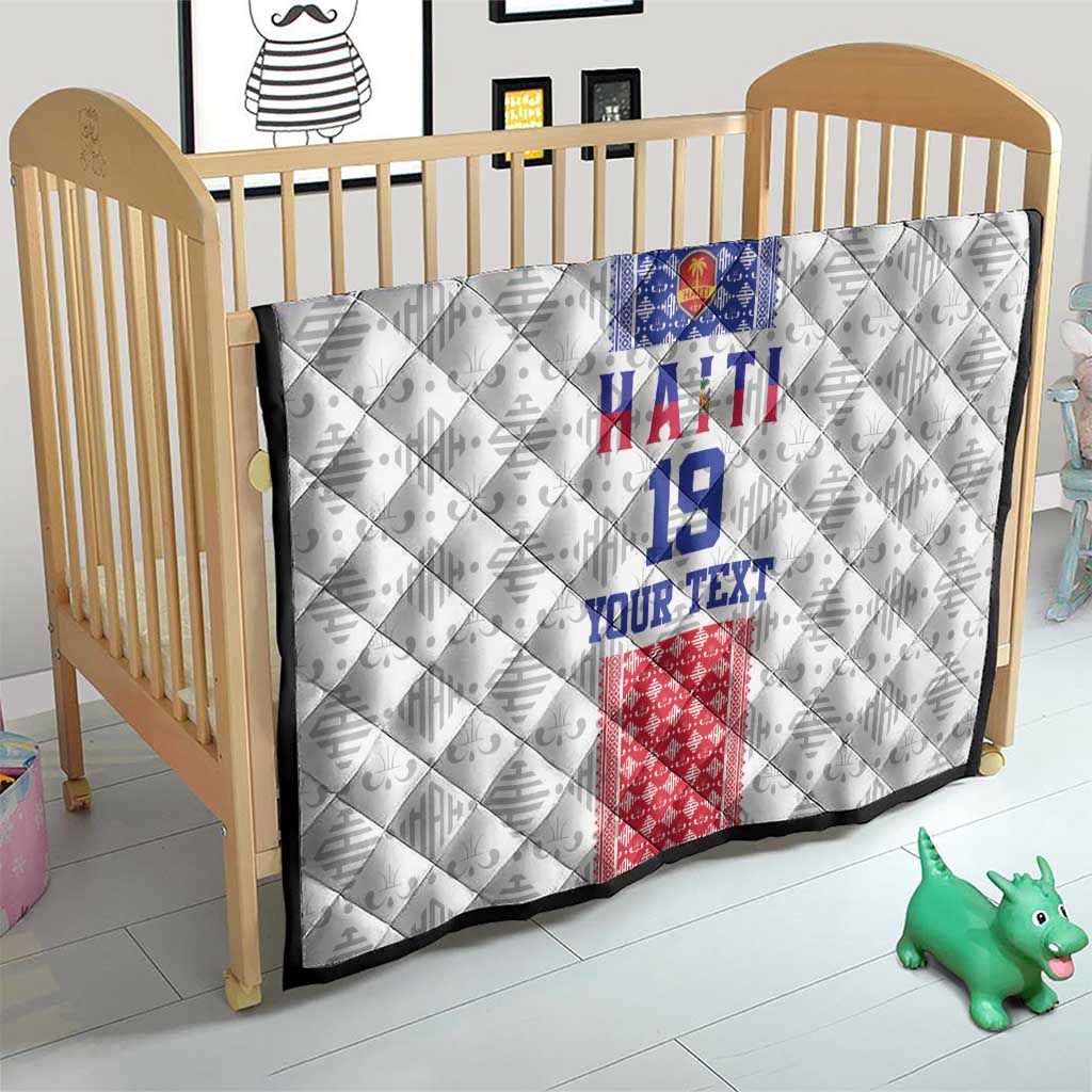 Custom Haiti Football Quilt National Flag Design - Wonder Print Shop