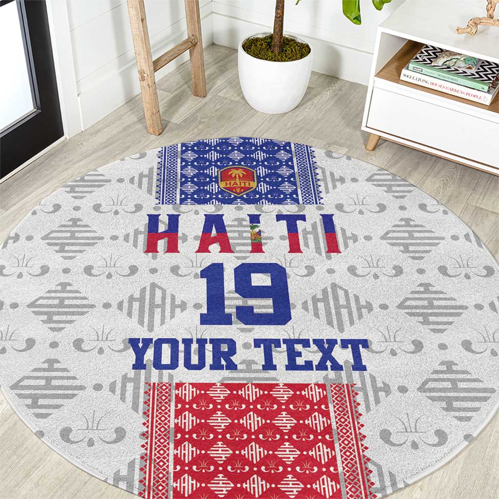Custom Haiti Football Round Carpet National Flag Design - Wonder Print Shop