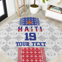 Custom Haiti Football Round Carpet National Flag Design - Wonder Print Shop