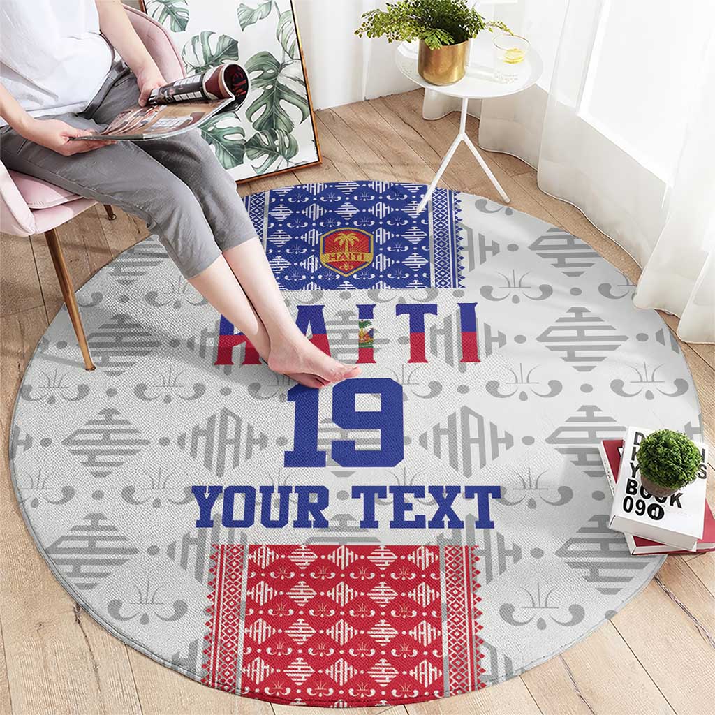 Custom Haiti Football Round Carpet National Flag Design - Wonder Print Shop