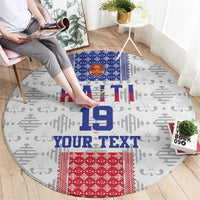 Custom Haiti Football Round Carpet National Flag Design - Wonder Print Shop