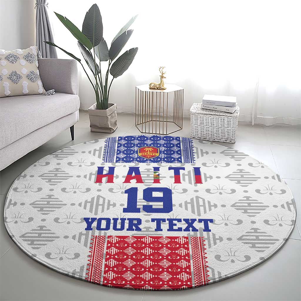 Custom Haiti Football Round Carpet National Flag Design - Wonder Print Shop