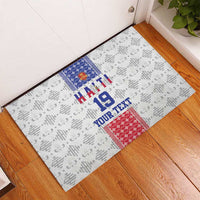 Custom Haiti Football Rubber Doormat National Flag Design - Wonder Print Shop