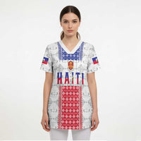 Custom Haiti Football Scrub Top National Flag Design - Wonder Print Shop