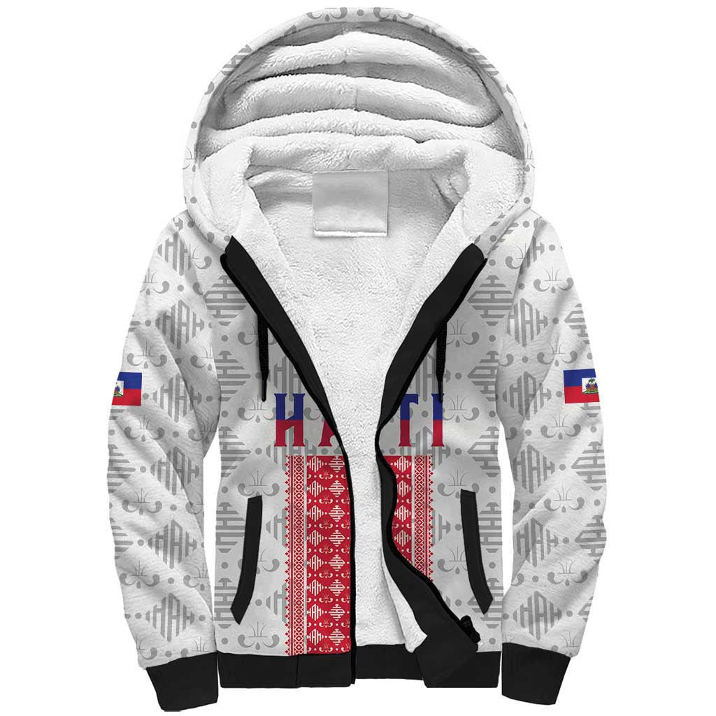 Custom Haiti Football Sherpa Hoodie National Flag Design - Wonder Print Shop