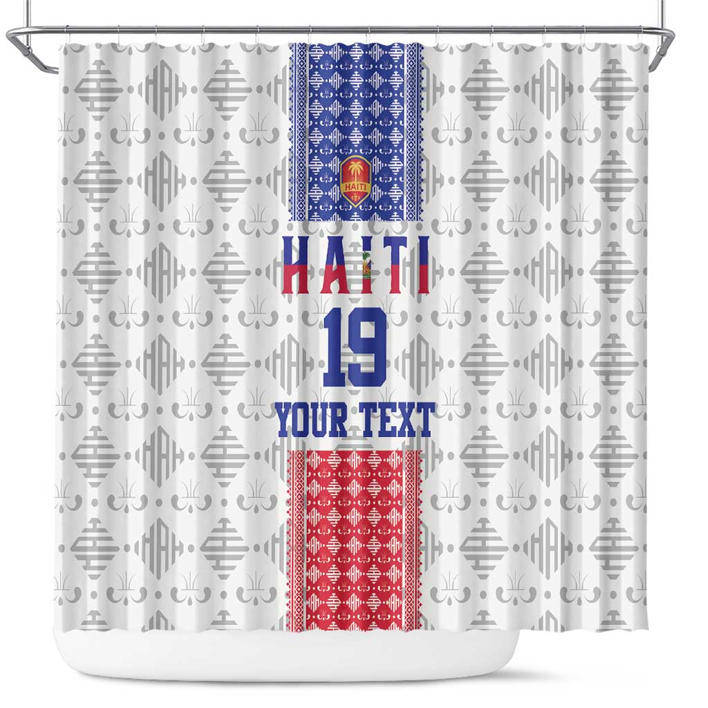 Custom Haiti Football Shower Curtain National Flag Design - Wonder Print Shop