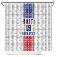 Custom Haiti Football Shower Curtain National Flag Design - Wonder Print Shop