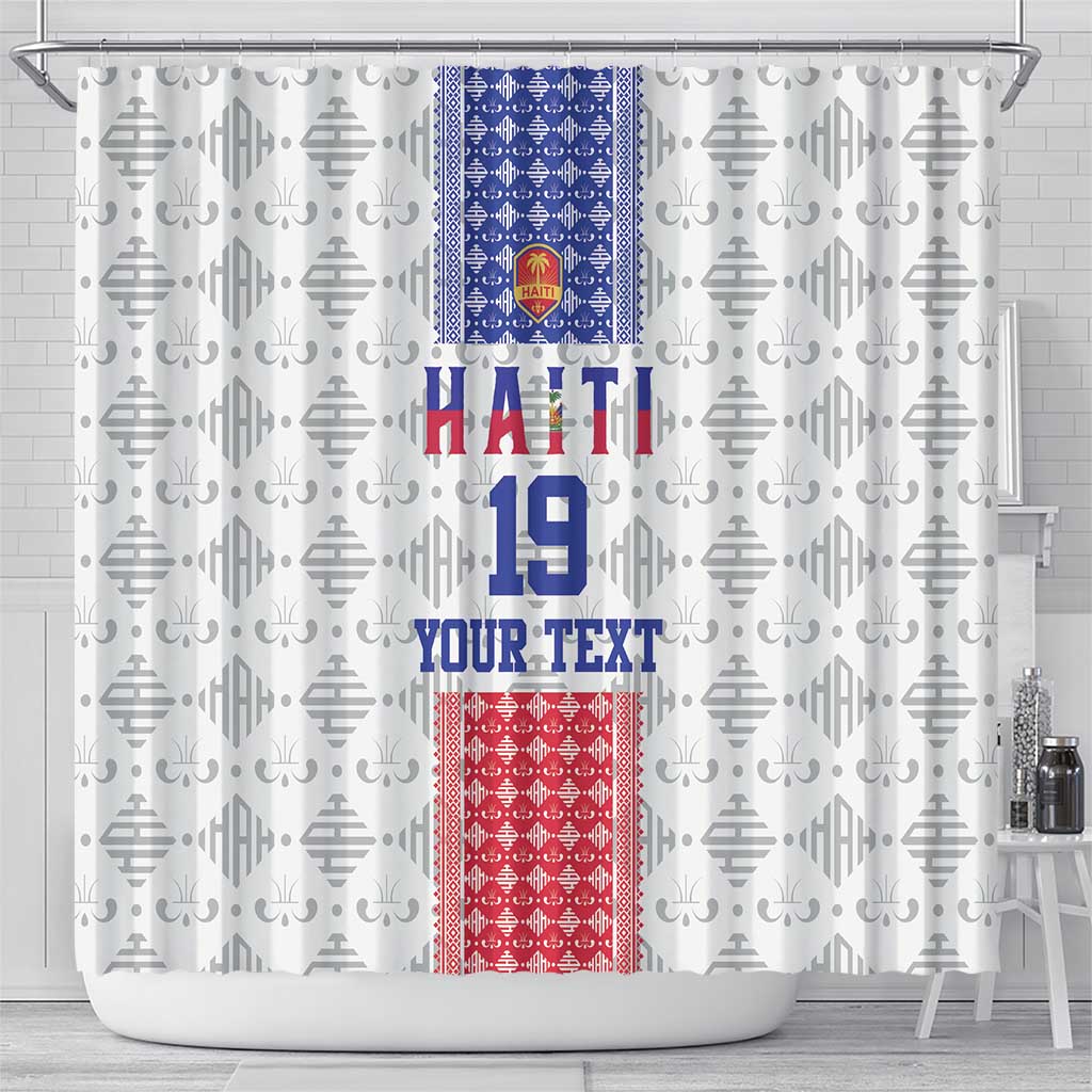 Custom Haiti Football Shower Curtain National Flag Design - Wonder Print Shop
