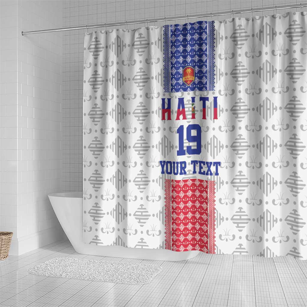 Custom Haiti Football Shower Curtain National Flag Design - Wonder Print Shop