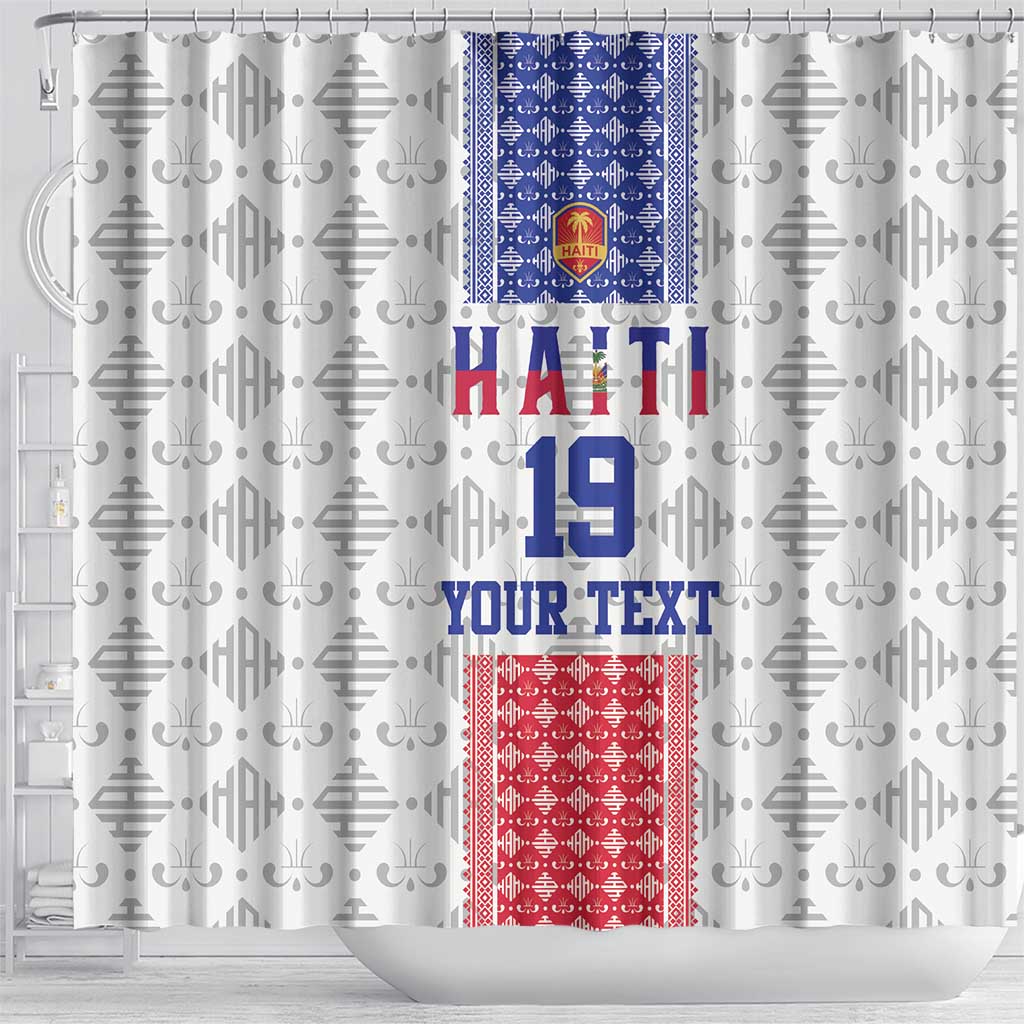 Custom Haiti Football Shower Curtain National Flag Design - Wonder Print Shop