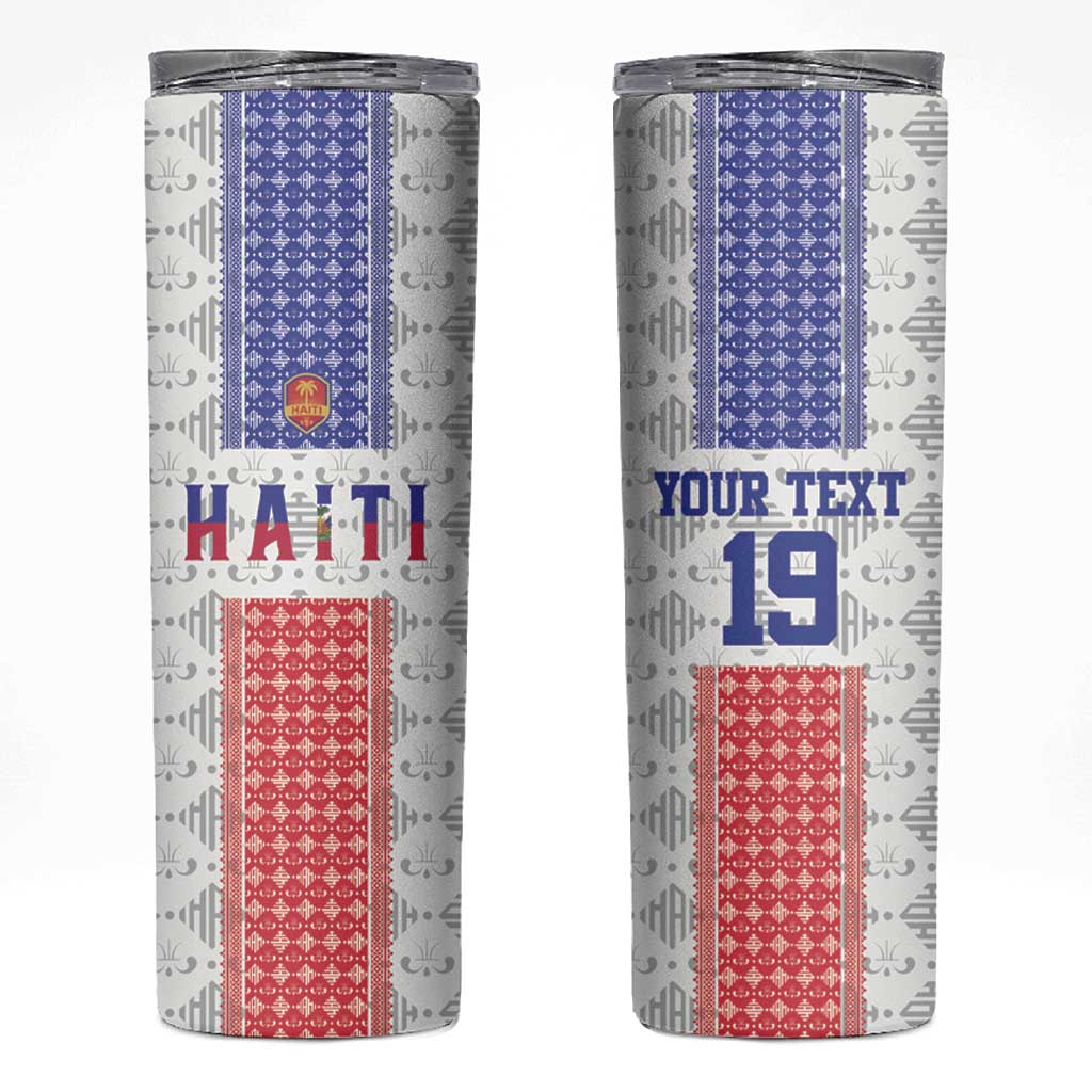 Custom Haiti Football Skinny Tumbler National Flag Design - Wonder Print Shop