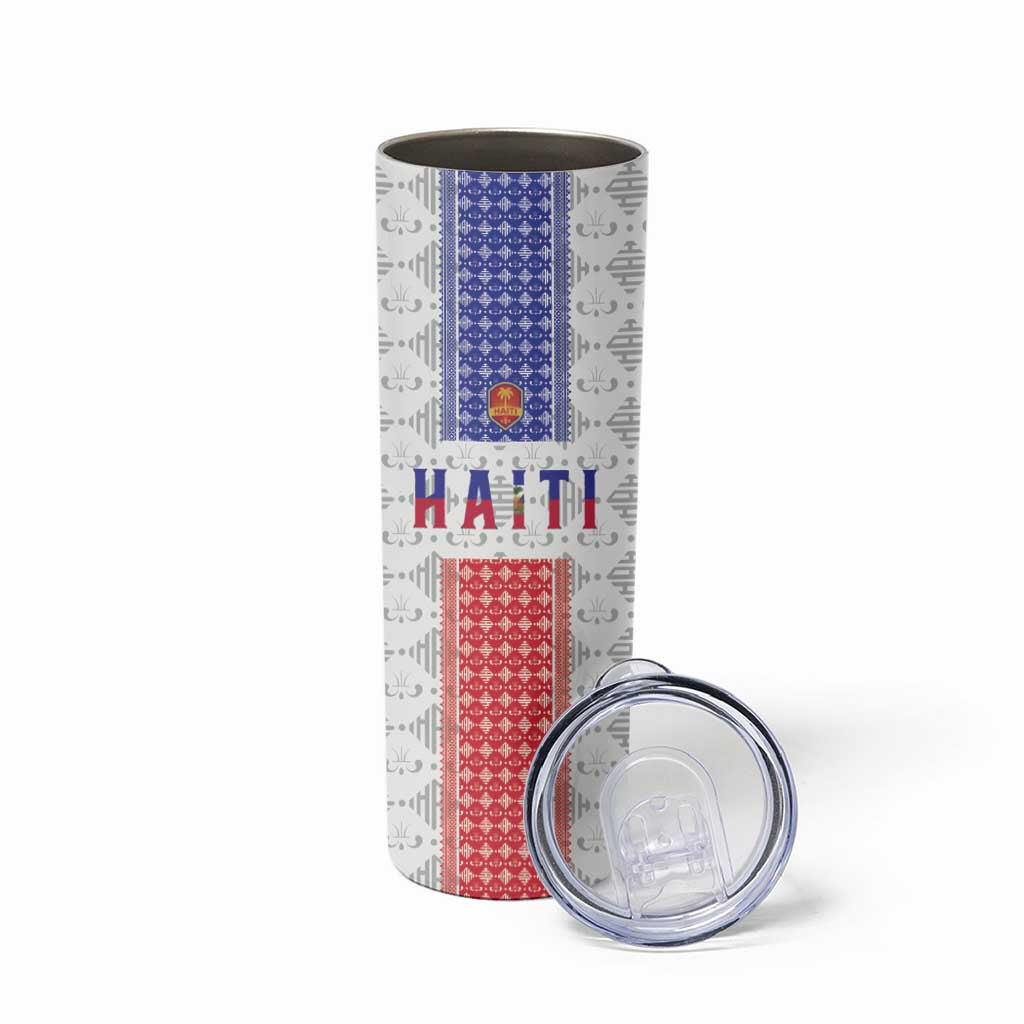 Custom Haiti Football Skinny Tumbler National Flag Design - Wonder Print Shop