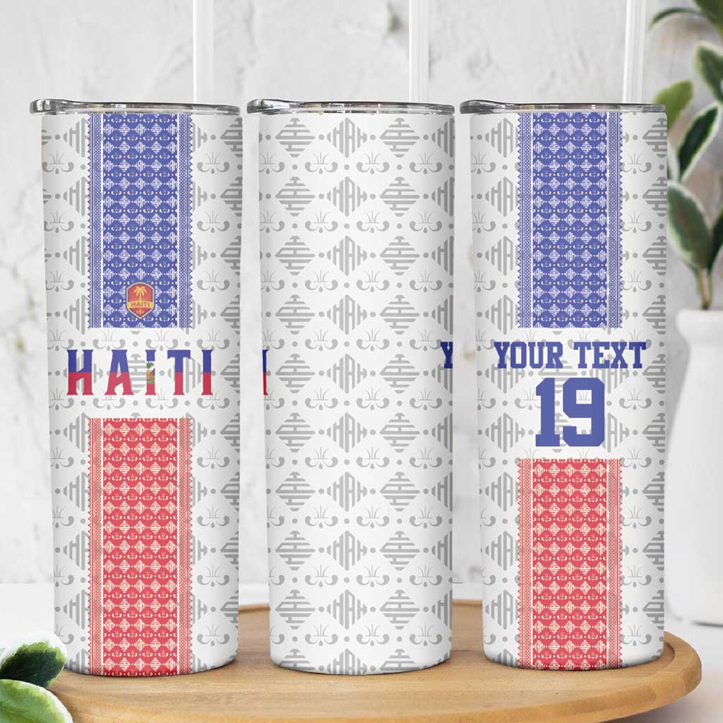 Custom Haiti Football Skinny Tumbler National Flag Design - Wonder Print Shop