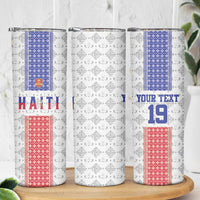 Custom Haiti Football Skinny Tumbler National Flag Design - Wonder Print Shop