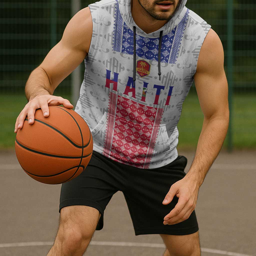 Custom Haiti Football Sleeveless Hoodie National Flag Design - Wonder Print Shop