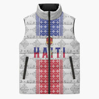 Custom Haiti Football Sleeveless Puffer Jacket National Flag Design - Wonder Print Shop