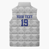 Custom Haiti Football Sleeveless Puffer Jacket National Flag Design - Wonder Print Shop