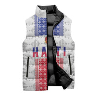 Custom Haiti Football Sleeveless Puffer Jacket National Flag Design - Wonder Print Shop