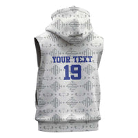 Custom Haiti Football Sleeveless Zip Hoodie National Flag Design - Wonder Print Shop