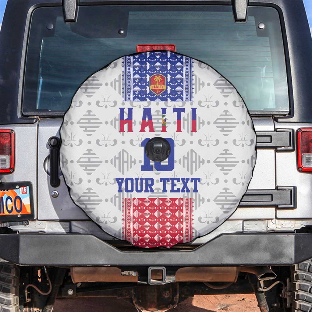 Custom Haiti Football Spare Tire Cover National Flag Design - Wonder Print Shop