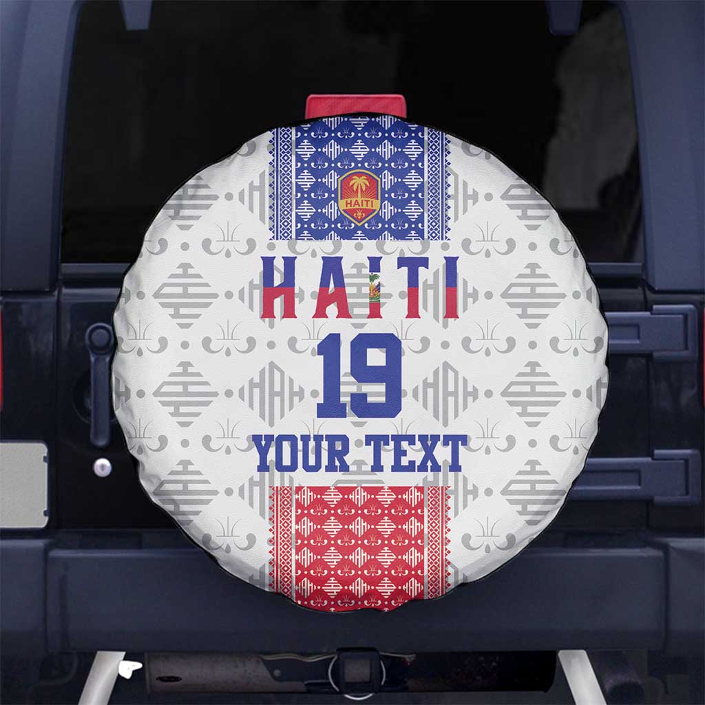 Custom Haiti Football Spare Tire Cover National Flag Design - Wonder Print Shop