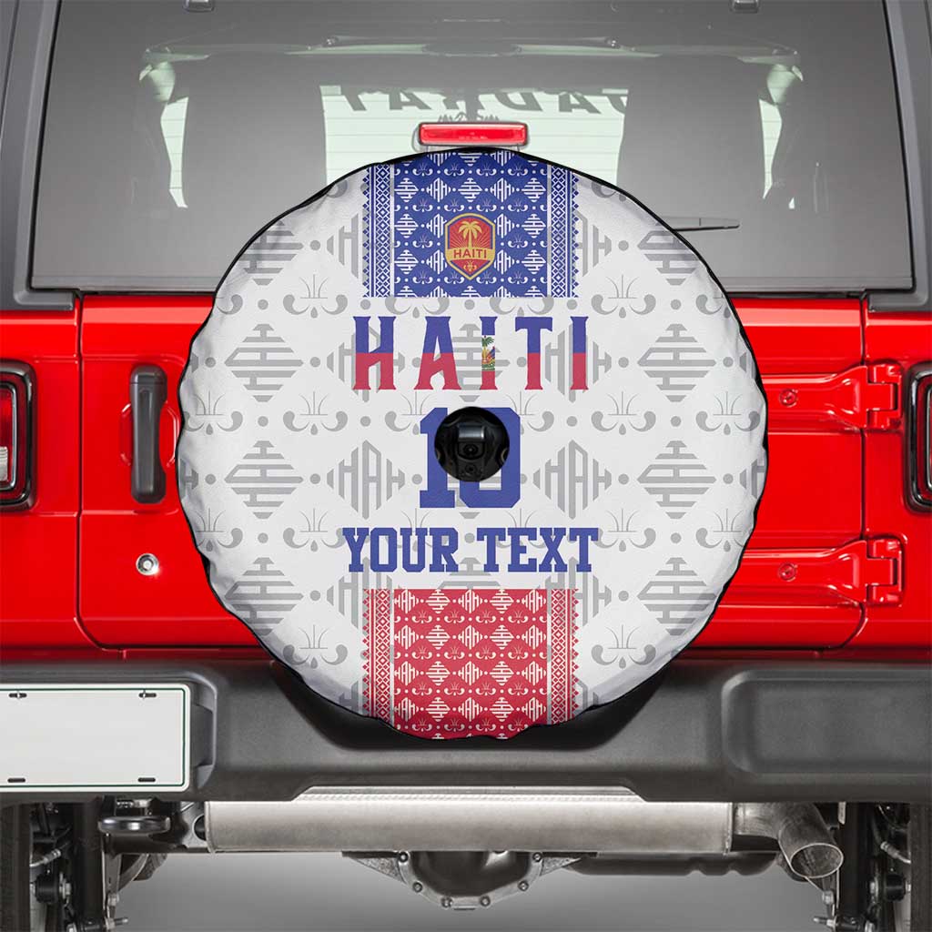 Custom Haiti Football Spare Tire Cover National Flag Design - Wonder Print Shop
