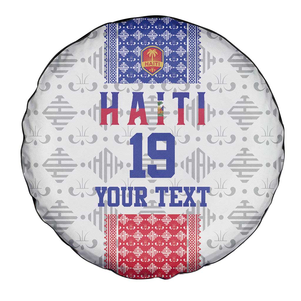 Custom Haiti Football Spare Tire Cover National Flag Design - Wonder Print Shop