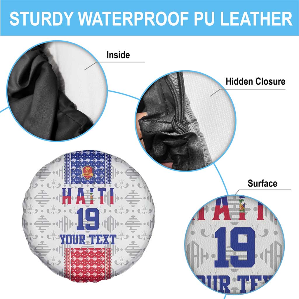 Custom Haiti Football Spare Tire Cover National Flag Design - Wonder Print Shop