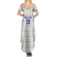 Custom Haiti Football Summer Maxi Dress National Flag Design - Wonder Print Shop