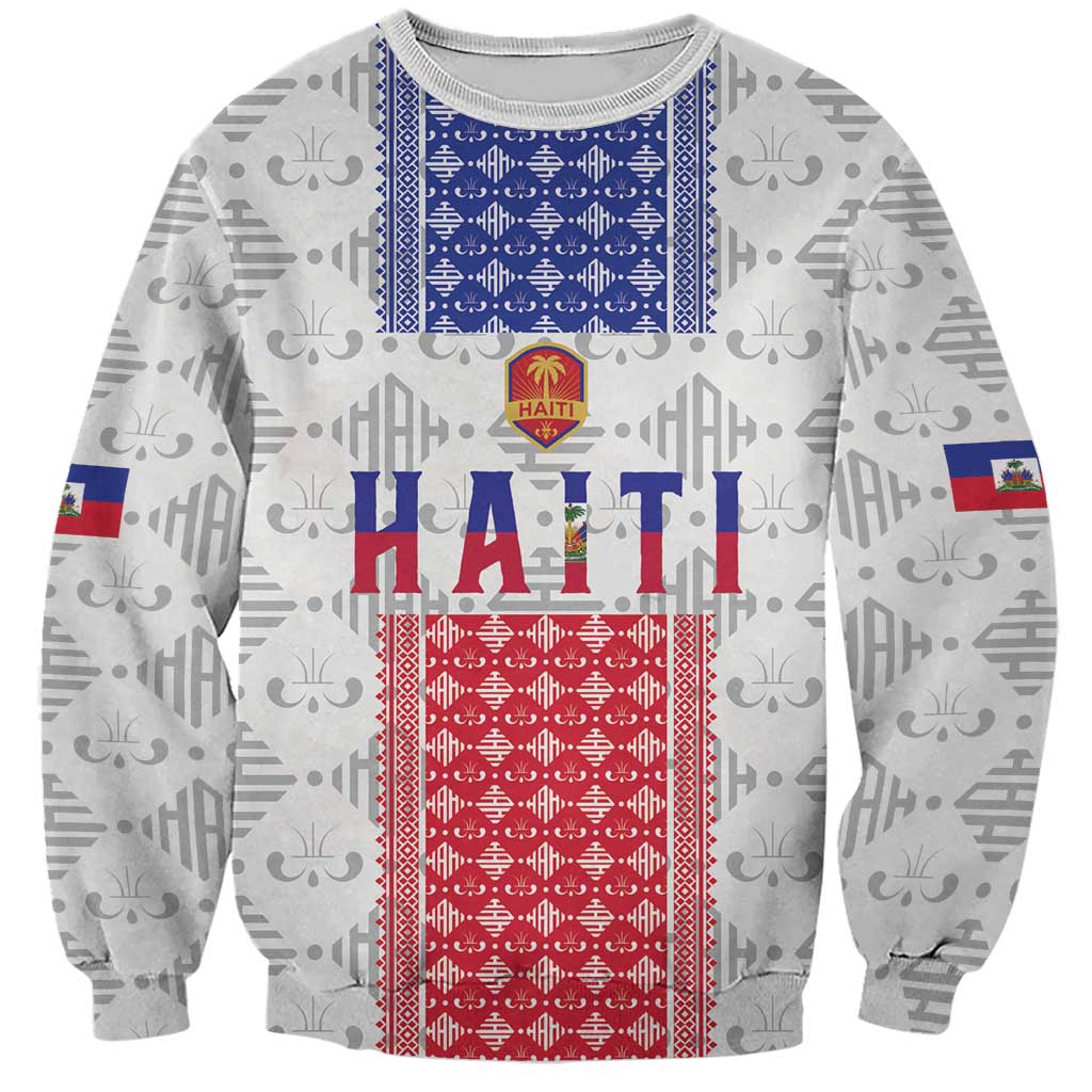 Custom Haiti Football Sweatshirt National Flag Design - Wonder Print Shop