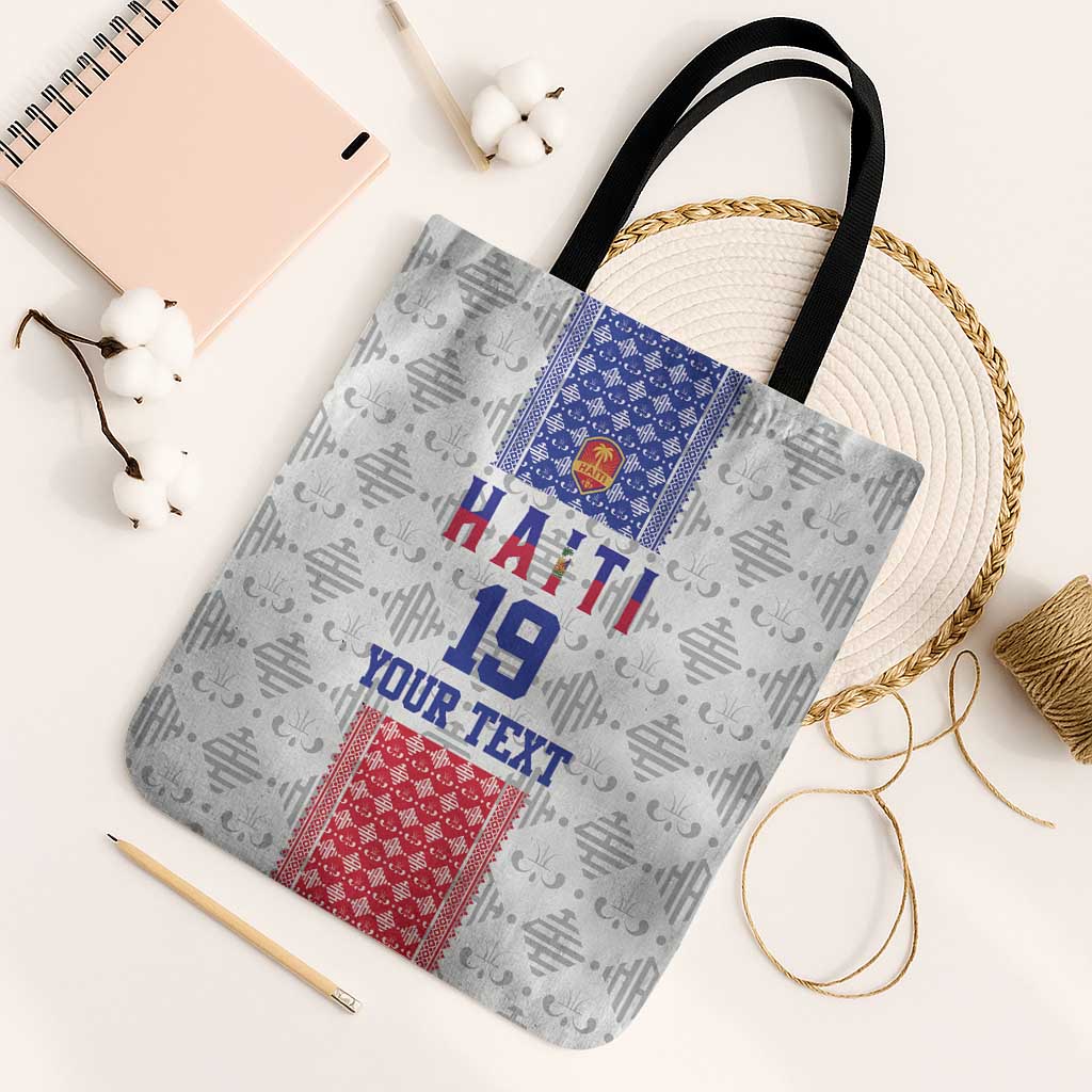 Custom Haiti Football Tote Bag National Flag Design - Wonder Print Shop