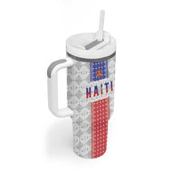 Custom Haiti Football Tumbler With Handle National Flag Design - Wonder Print Shop