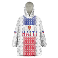 Custom Haiti Football Wearable Blanket Hoodie National Flag Design - Wonder Print Shop