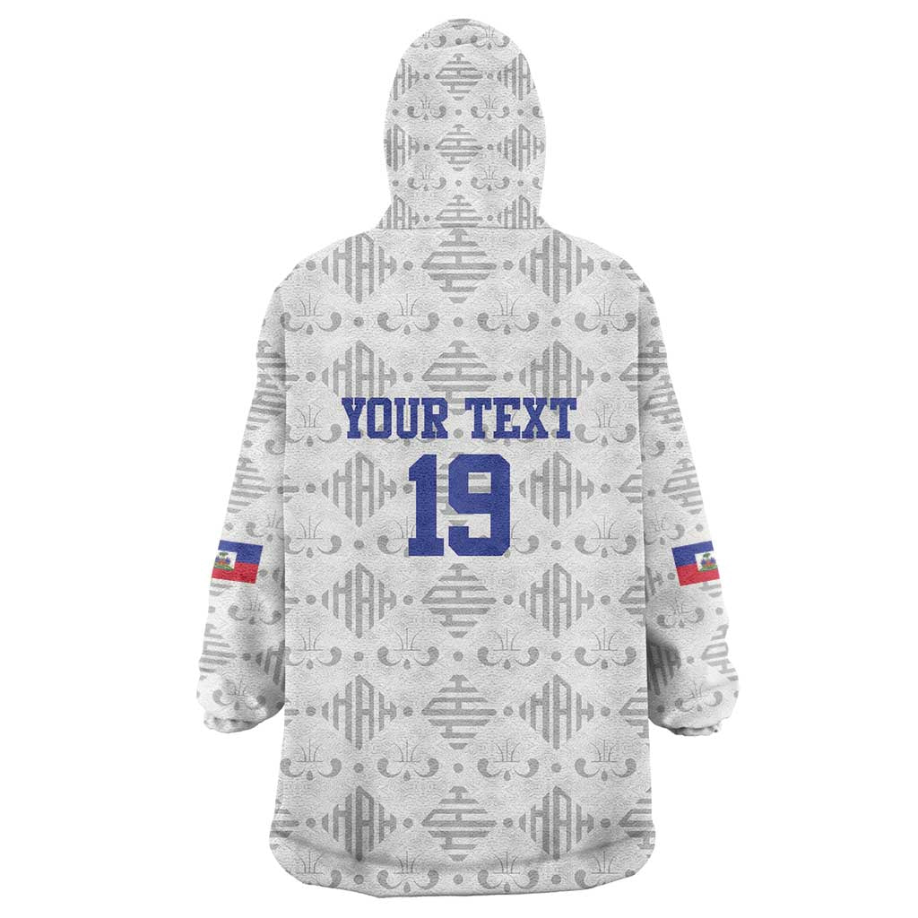 Custom Haiti Football Wearable Blanket Hoodie National Flag Design - Wonder Print Shop