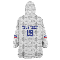 Custom Haiti Football Wearable Blanket Hoodie National Flag Design - Wonder Print Shop