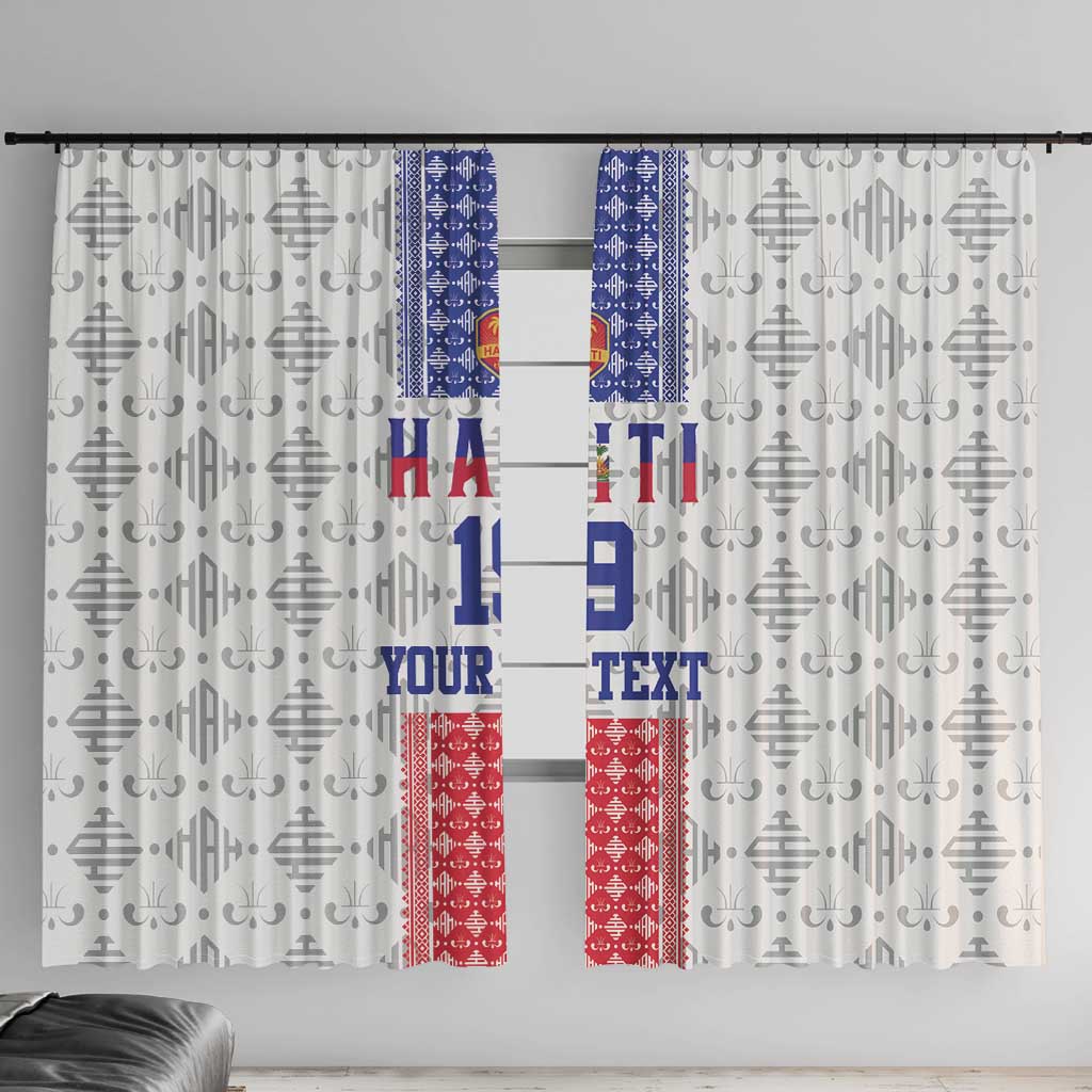 Custom Haiti Football Window Curtain National Flag Design - Wonder Print Shop