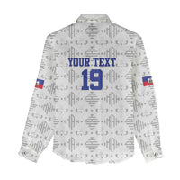 Custom Haiti Football Women Casual Shirt National Flag Design - Wonder Print Shop