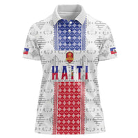 Custom Haiti Football Women Polo Shirt National Flag Design - Wonder Print Shop