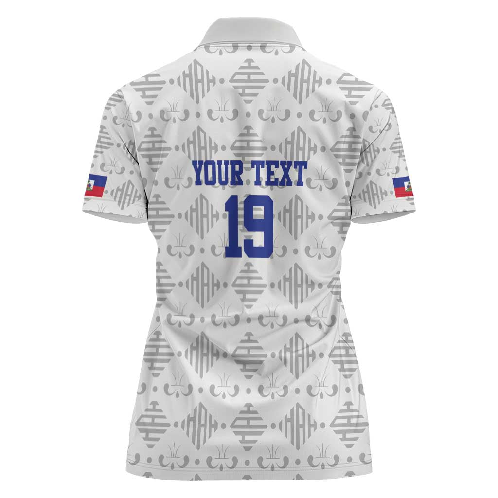 Custom Haiti Football Women Polo Shirt National Flag Design - Wonder Print Shop